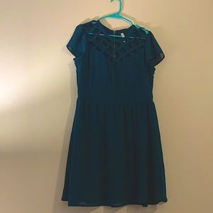 Teal Xhilaration. Cut Out Dress